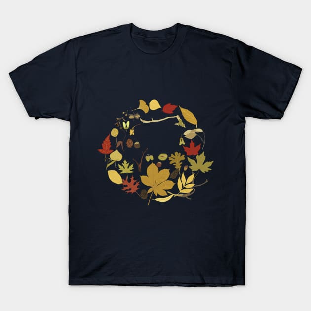 Autumn leaf fall T-Shirt by Katya Kamenskaya
